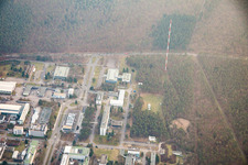 Bird's eye view of KIK Campus North in the district Leopoldshafen in Eggenstein-Leopoldshafen in the state Baden-Wuerttemberg, Germany