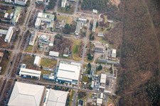 KIK Campus North in the district Leopoldshafen in Eggenstein-Leopoldshafen in the state Baden-Wuerttemberg, Germany viewn from the air