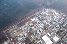 Aerial photograpy of KIK Campus North in the district Leopoldshafen in Eggenstein-Leopoldshafen in the state Baden-Wuerttemberg, Germany