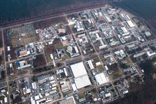 KIK Campus North in the district Leopoldshafen in Eggenstein-Leopoldshafen in the state Baden-Wuerttemberg, Germany from above