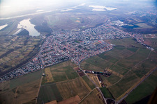 Aerial photograpy of District Linkenheim in Linkenheim-Hochstetten in the state Baden-Wuerttemberg, Germany