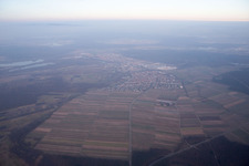 Aerial view of District Graben in Graben-Neudorf in the state Baden-Wuerttemberg, Germany