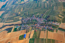 Village overview in winter from the south in Dierbach in the state Rhineland-Palatinate, Germany