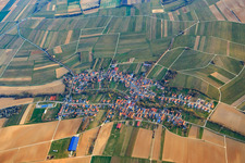 Aerial photograpy of Village overview in winter from the south in Dierbach in the state Rhineland-Palatinate, Germany