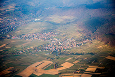 Aerial view of District Rechtenbach in Schweigen-Rechtenbach in the state Rhineland-Palatinate, Germany