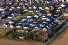 Holderbusch new development area from the northeast in Minfeld in the state Rhineland-Palatinate, Germany