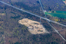 Site of Baustoff-Recycling Speyer GmbH & Co KG in the forest in the district Rinkenbergerhof in Speyer in the state Rhineland-Palatinate, Germany