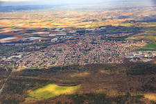 City view from the southeast in Schifferstadt in the state Rhineland-Palatinate, Germany
