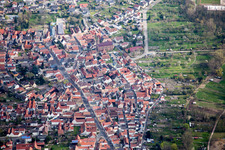Aerial view of Town View of the streets and houses of the residential areas in Waldsee in the state Rhineland-Palatinate, Germany