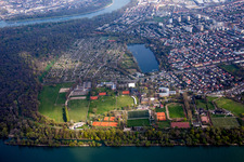 Ensemble of sports grounds of TSV Mannheim-Neckarau and Baofee Stollenwoerthweier in the district Neckarau in Mannheim in the state Baden-Wurttemberg, Germany