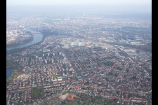 Aerial view of Lindenhof in the district Niederfeld in Mannheim in the state Baden-Wuerttemberg, Germany