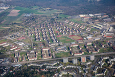 Settlement area in the district Kaefertal in Mannheim in the state Baden-Wurttemberg, Germany
