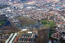 Aerial view of At the Aubuckel in the district Käfertal in Mannheim in the state Baden-Wuerttemberg, Germany