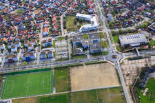 Aerial photograpy of Office Center Bensheim on Berliner Ring in Bensheim in the state Hesse, Germany