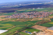 Village view from the east in the district Hähnlein in Alsbach-Hähnlein in the state Hesse, Germany