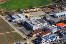 Bird's eye view of Sandwiesen industrial area with Laetus in the district Sandwiese in Alsbach-Hähnlein in the state Hesse, Germany