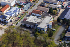 Sandwiesen industrial area with Laetus in the district Sandwiese in Alsbach-Hähnlein in the state Hesse, Germany viewn from the air