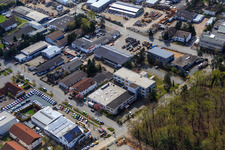 Drone image of Sandwiesen industrial area with Laetus in the district Sandwiese in Alsbach-Hähnlein in the state Hesse, Germany