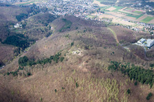 Oblique view of Tannenberg Castle Ruins in Seeheim-Jugenheim in the state Hesse, Germany