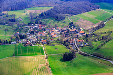 Aerial view of Village view from the west in the district Neutsch in Modautal in the state Hesse, Germany