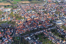 City center with parish church of St. Peter and Paul in Dieburg in the state Hesse, Germany