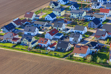 Aerial view of Birkenweg in Steinweiler in the state Rhineland-Palatinate, Germany