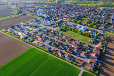 Aerial view of Settlers' Way in Steinweiler in the state Rhineland-Palatinate, Germany