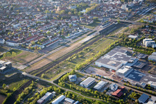 Aerial view of District Queichheim in Landau in der Pfalz in the state Rhineland-Palatinate, Germany