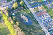 Aerial view of Construction of Exhibition grounds of the Landesgartenschau 2015 in Landau in der Pfalz in the state Rhineland-Palatinate, Germany