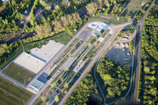 State Garden Show 2015 in Landau in der Pfalz in the state Rhineland-Palatinate, Germany seen from a drone