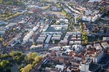 Landau in der Pfalz in the state Rhineland-Palatinate, Germany from the drone perspective