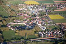 District Queichheim in Landau in der Pfalz in the state Rhineland-Palatinate, Germany from the plane