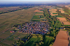 Aerial view of Village overview at Triefenbach from the west in Venningen in the state Rhineland-Palatinate, Germany