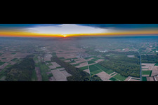 Panorama at sunset from the east in Steinweiler in the state Rhineland-Palatinate, Germany