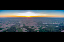 Sunset over the countryside of the Palatine Rhine valley in Steinweiler in the state Rhineland-Palatinate, Germany