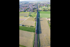 Local railway train in Alsheim in the state Rhineland-Palatinate
