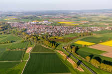 Town View of the streets and houses of the residential areas in Stockstadt am Rhein in the state Hesse, Germany