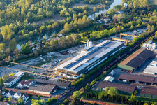 Building and production halls on the premises of Spannbetonwerke Finger Stockstadt GmbH & Co. KG in Stockstadt am Rhein in the state Hesse, Germany