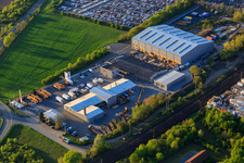 Goddelau industrial area with HFT GmbH and Hellmich Kranservice GmbH - crane work in Riedstadt in the state Hesse, Germany