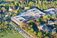 Aerial photograpy of Hospital grounds of the Clinic for Child and Youth-psychiatry, Psychosomatik and Psychotherapie Riedstadt in the district Goddelau in Riedstadt in the state Hesse, Germany