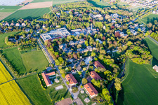Oblique view of Hospital grounds of the Clinic for Child and Youth-psychiatry, Psychosomatik and Psychotherapie Riedstadt in the district Goddelau in Riedstadt in the state Hesse, Germany