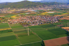 View of the town from the west in the district Hähnlein in Alsbach-Hähnlein in the state Hesse, Germany