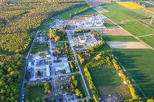 Open Grid Europe GmbH in the district Allmendfeld in Gernsheim in the state Hesse, Germany seen from above