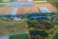 Aerial view of Serways service area Alsbach West on the A5 in the district Sandwiese in Alsbach-Hähnlein in the state Hesse, Germany