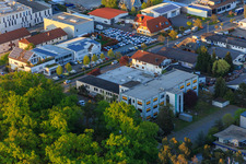 Sandwiesen industrial area with Laetus in the district Sandwiese in Alsbach-Hähnlein in the state Hesse, Germany out of the air