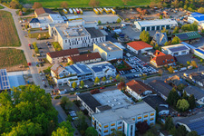 Bird's eye view of Sandwiesen industrial area with Laetus in the district Sandwiese in Alsbach-Hähnlein in the state Hesse, Germany
