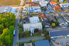 Drone recording of Sandwiesen industrial area with Laetus in the district Sandwiese in Alsbach-Hähnlein in the state Hesse, Germany