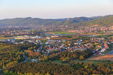View of the town from the west in the district Sandwiese in Alsbach-Hähnlein in the state Hesse, Germany