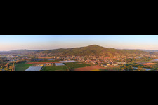City panorama at the foot of the Melibokus in Zwingenberg in the state Hesse, Germany