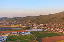 View of the town from the southwest in the district Alsbach in Alsbach-Hähnlein in the state Hesse, Germany